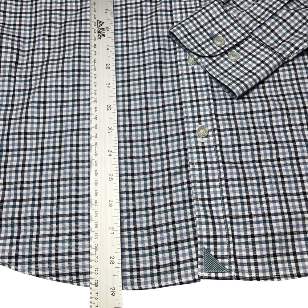 UNTUCKit Button Down Shirt Mens Large Blue White Gingham Plaid Wrinkle Free - Picture 6 of 9